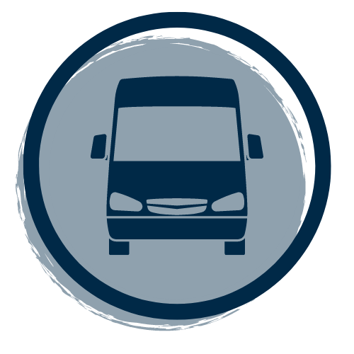 image of a mini-bus representing complimentary transportation amenities at South Knoxville Senior Living
