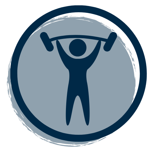 image of stick figure working out to represent on-site outpatient therapy amenities