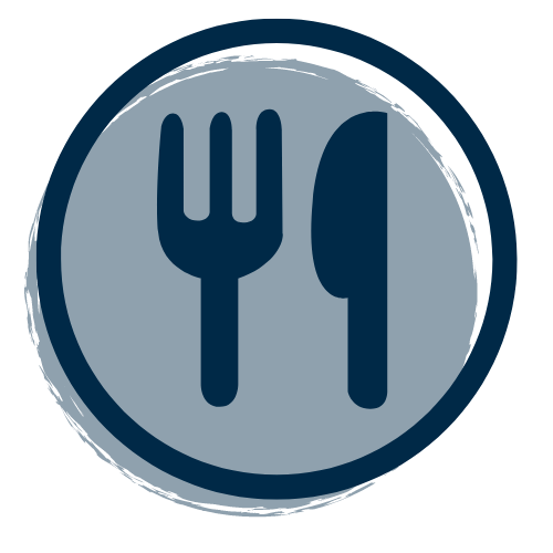 image of fork and knife to represent diverse dining options amenities